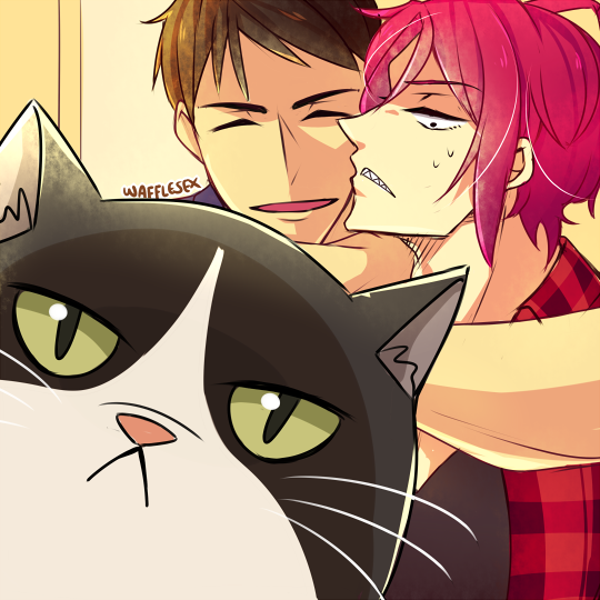 wafflesex:  Rin’s just trying to get a cute birthday selfie with bae… but Steve