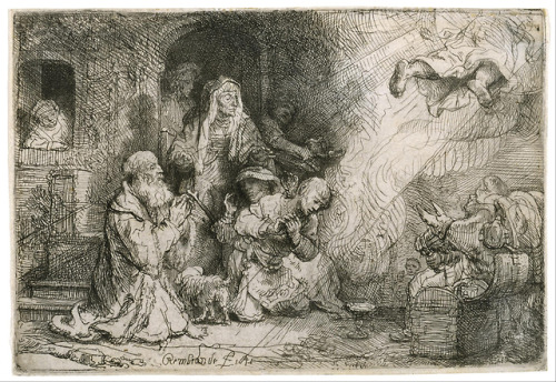 The Angel Departing from the Family of Tobias, Rembrandt, 1641