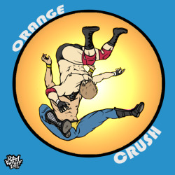 brianbuster:Orange Crush by brianbuster My favorite move, hand drawn, in Photoshop. Might make a good t shirt. Hell yeah!  If someone made a burning hammer or shooting star press shirt in similar styles I&rsquo;d totally buy them!