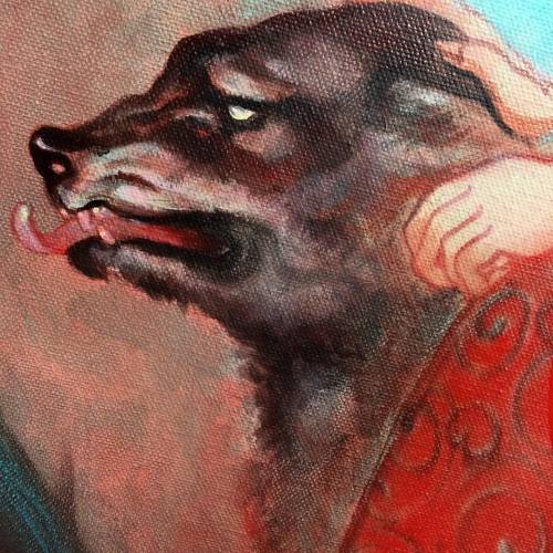 Wolf in progress #goodnight #oilpaintings #newshow #artgallery #oilpaint #wolfmoon #turpentine #burn