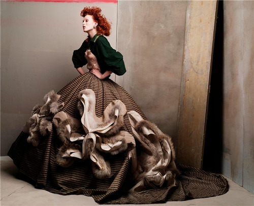 johngallianolesincroyables: ‘Propriety Values’, Karen Elson by Craig McDean, Vogue US Ju