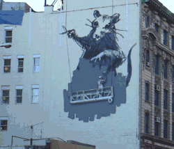 archdrude:  Banksy Street Art Turned into Animated Gifs For his series Animated Banksy, Tumblr user Made By ABVH has taken images of some of Banksy’s most iconic artworks and turned them into animated gifs. It’s interesting how just a little