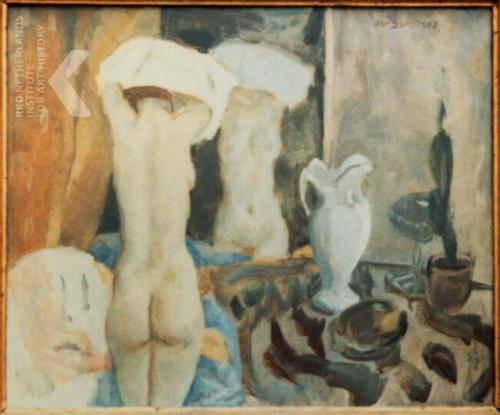 cactus-in-art:Jan Sluijters (Dutch, 1881-1957)Standing nude in front af a mirror, ca. 1930