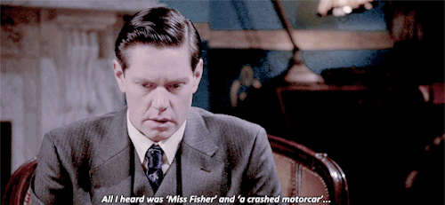 selflessbellamy:best of phryne and jack (18/?)“Well, I’m still here…”“Not thanks to your driving.”#t