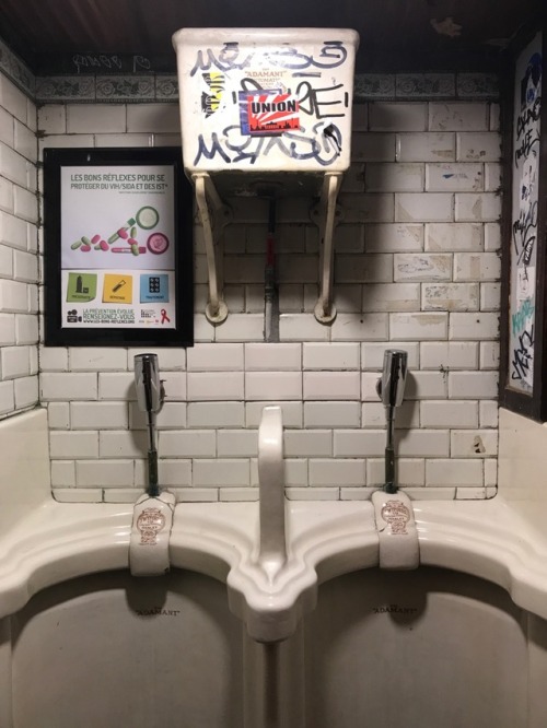 Old urinals at a gay pub in Brussels near the Grand Place