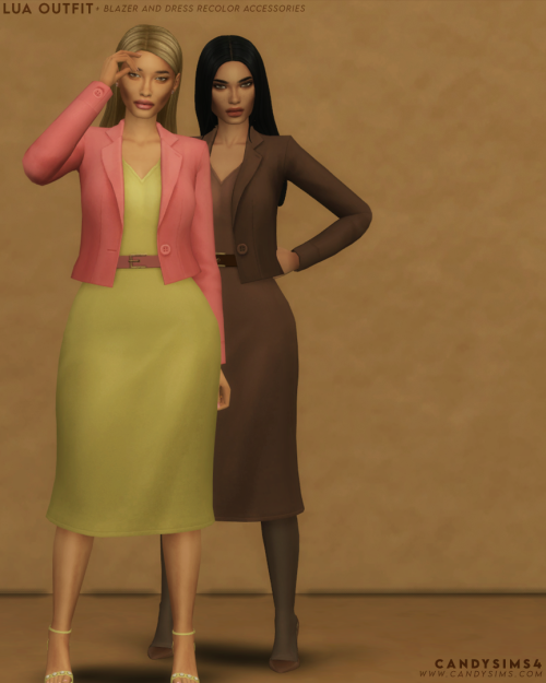 LUA OUTFIT | + blazer and dress recolor accsThis outfit combines a blazer and a dress, plus a rectan