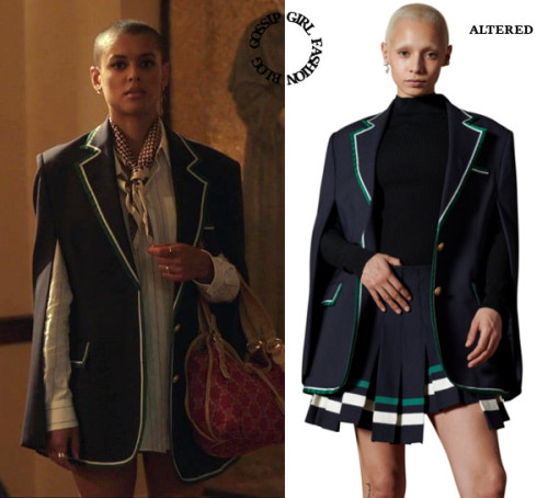  Who: Jordan Alexander as Julien CallowayWhat: Monse Prep School Blazer Cape - $1,194.00. And HERE f