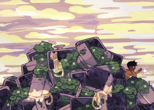 spirit cats like mossy, dead computer screens.