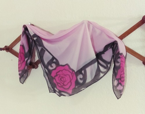 just re-stocked: Utena rose frame scarf