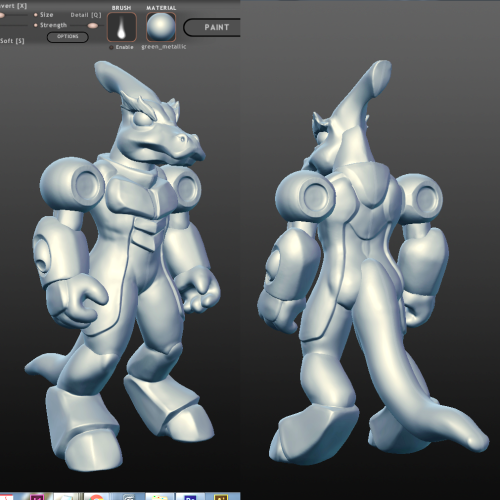 In-Progress DynoGuard Toy SculptsThese are built on an assumption of a 2″ mini-figure setup. tails w