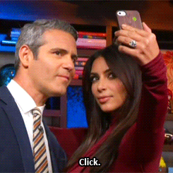 bricesander:  Kim Kardashian teaches Andy Cohen the art of the selfie. 