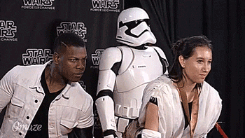 thenatsdorf:John Boyega surprises Star Wars fans. [full video]