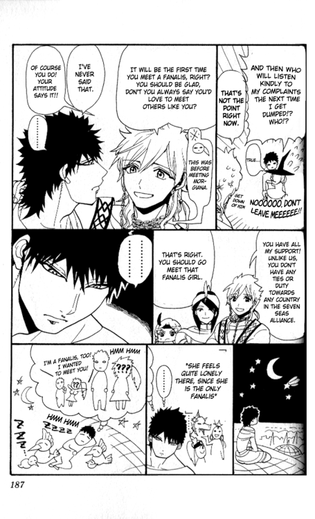 arashidono:Magi volume 24. Omake manga.It was too funny not to be done. And it was a good way to spe