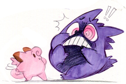 thefroakieprince:  Shadow the gengar  likes to act tough but its very easy to catch him off guard.  
