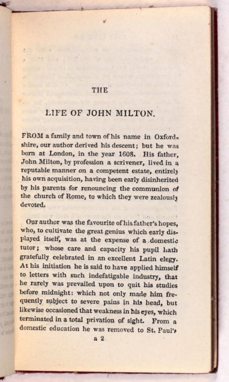 Paradise Lost &amp; Paradise Regained by John MiltonJones’s [Miniature] Diamond Poets Series - 1834 