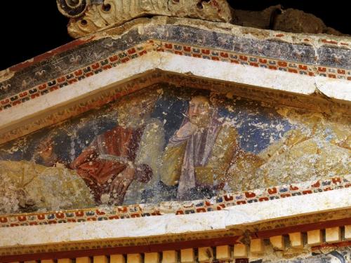 classicalmonuments:Tomb of AnthemiaNaoussa, Greece3rd century BCEThis is a graceful, two-chamber mon