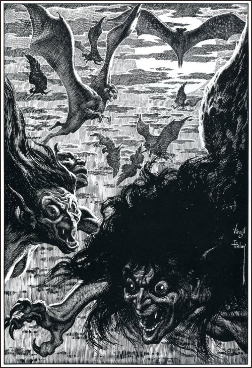 vintagegeekculture: Virgil Finlay’s monsters, 1940s-1960s.