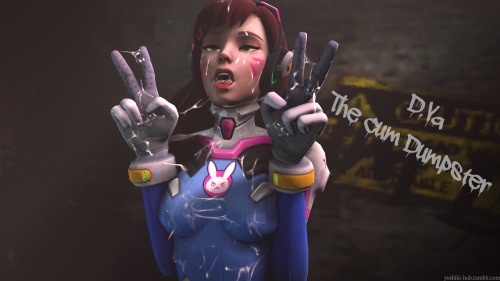 yoshiki-hub:  D.Va The Dumpster ~~~ This is my attempt to try and use other cum models for her such as, the hands and some on the tongue. Also my first time trying to stretch out some of the models to other parts of the body. Now all i need to do is learn