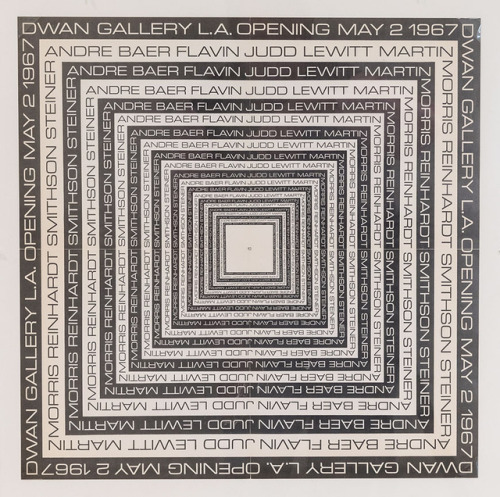 Announcement for an exhibition at the Dwan Gallery, 1967