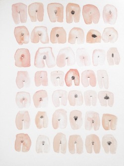 theformalist:  42 Vaginas, 2014. Water Color
