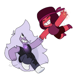 this is the last known sighting of ruby before she was thrown into orbit by amethyst’s rowdy dancing.