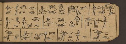 This image comes from LJS 197, Funeral chant pictographs, which contains pictographs that would have