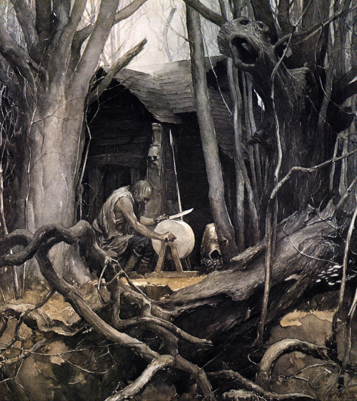 aqua-regia009: Alan Lee - Illustrations from “The Mabinogion” - Medieval Welsh Tales: &l