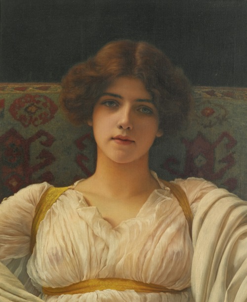 Study of a Head in Drapery, Miss Ethel Warwick (1898). John William Godward (English, 1861-1922). Oi