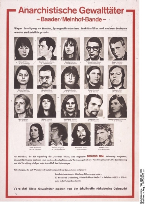 historium:“Violent Anarchists: Baader-Meinhof Gang” [West Germany 1971]. The Baader-Meinhof Gang, la