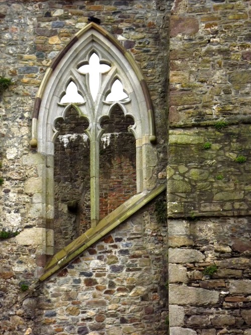 Stone Wall With Gothic Arch Window, Ruins of Tintern Abbey, County Wexford, Ireland, 2013.