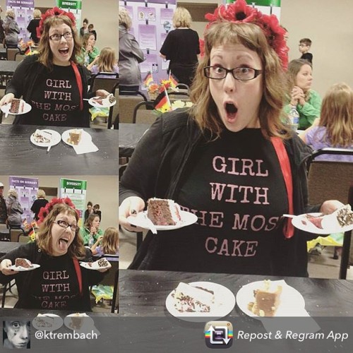 Omg this is amazing!!! Check out @ktrembach really embracing the message of our Most Cake tee. #dddo