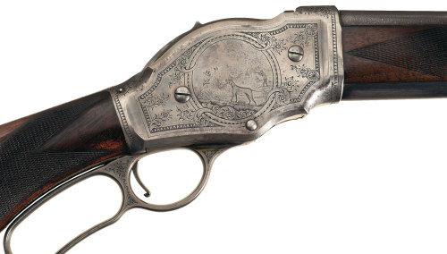 Deluxe Factory Panel Scene Engraved Winchester Model 1887 Lever-Action Shotgun, one of only five pro