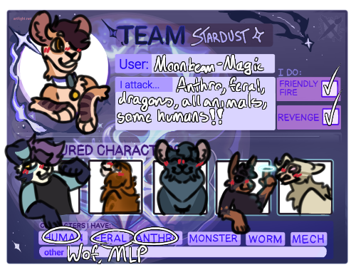 Im Still Adding Characters And Stuff But Im Participating In Art Fight For The First Time! I Hope Ya