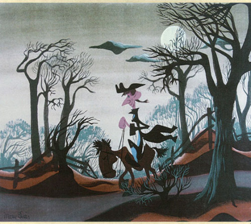 brianmichaelbendis:Mary Blair’s concept art for Disney’s The Legend of Sleepy Hollow (1949).Via: Mag