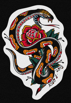 kiyotawara:  Snake & Rose // Kiyo Tawara