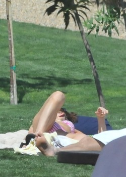 Tanning in the park.