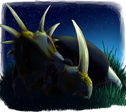 A Styracosaurus Sleeping In The Early Morning :D