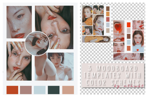 MOODBOARD TEMPLATE # 3 -  by nthwbtINFORMATION:Here are 3 different moodboards with color schem