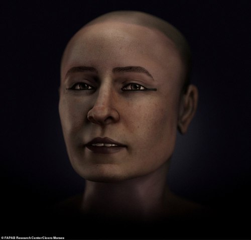 spiritsdancinginthenight:Shep-en-IsisA forensic reconstruction of the face of a female mummy who die