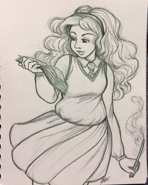 With all the Harry Potter love going around today, I felt the need to draw Hermione! As a girl with 