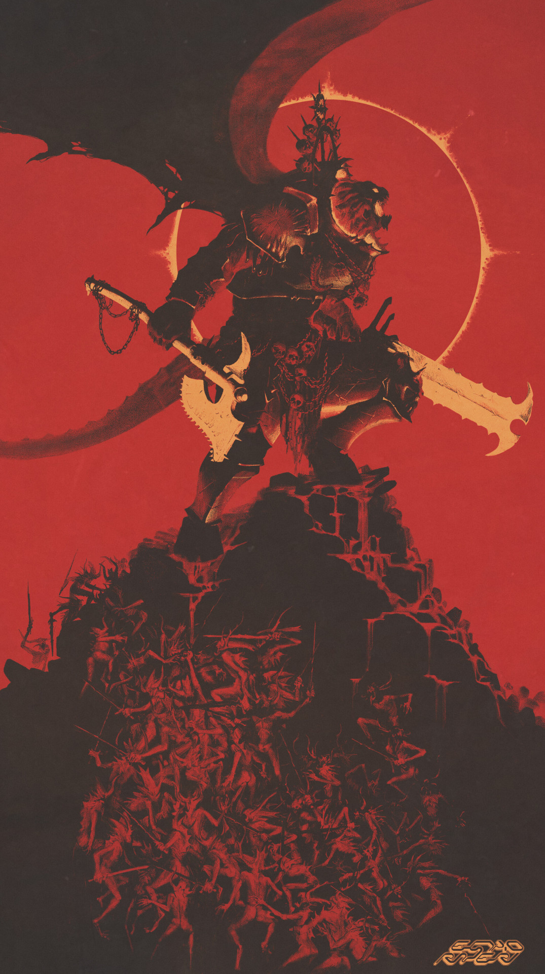 Warhammer 40k artwork — Angron: The Red Angel Art by Alfie Garland