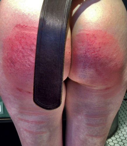 sandalsandspankings:The strap and the cane are a good pair of implements for teaching a lesson.Those