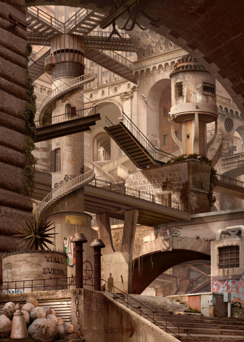 Emily Allchurch (click to enlarge)1. Ghost Towers (after Piranesi)2. Babel Britain (after Verhaecht)