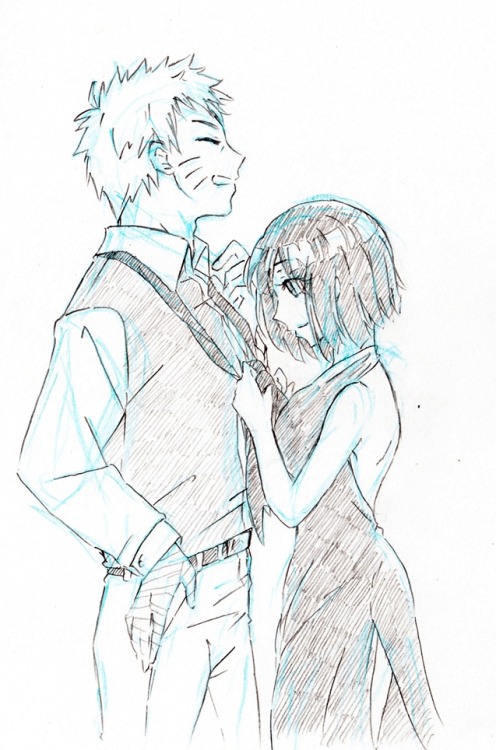 alphey-chan:  My old sketches of Naruhina from last year    o(〃＾▽＾〃)o