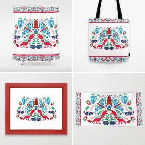 The Jurassic Folk collection is up on Society6! society6.com/stacybias/collection/jurassic-f
