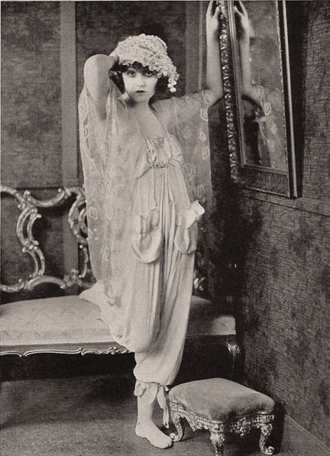 Silent film star Bebe Daniels in lingerie, 1920s.