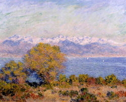 claudemonet-art:  The Alps Seen from Cap d’Antibes, 1888 Claude Monet