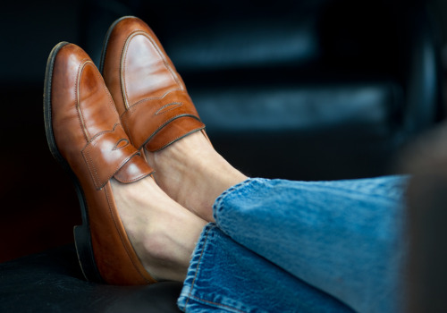 Hooman Majd’s Edward Green penny loafers – Impressively well worn.