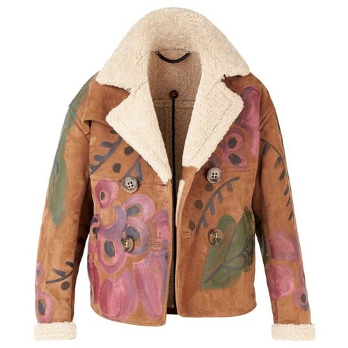 Burberry Hand-Painted Cropped Sheepskin Jacket ❤ liked on Polyvore (see more sheep jackets)