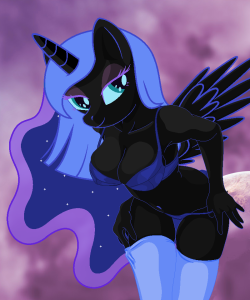 fimfan:  A gift to me from a friend. A lovely Nightmare Moon in ms paint. He prefers to me an anonymous and I’m going to respect that. Thank you, shes lovely &lt;3 